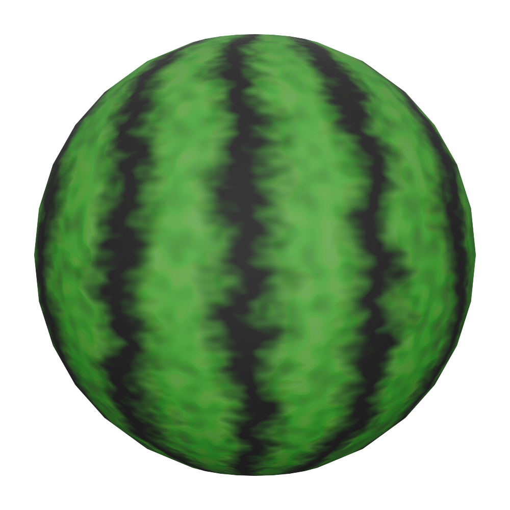 Blenderで作成されたスイカ(茎なし)の画像002。