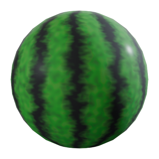Blenderで作成されたスイカ(茎なし)の画像